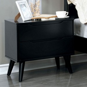 Sapphtopaz Modern Nightstand with 2 Drawers and Recessed Handle Bedside Table with Wood Round Tapered Legs Night Stand for Bedroom, Living Room - 1 of 4