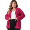 Agnes Orinda Women's Plus Size Notched Lapel Long Sleeve Button Down Office Work Blazers - 2 of 4