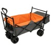 FURNIinspire Outdoor Serving Carts 480Lbs Collapsible Wagon with Canopy Lightweight Foldable Wagon with Mosquito Net, Orange, 45.28"*22.83"*38.78" - 2 of 4