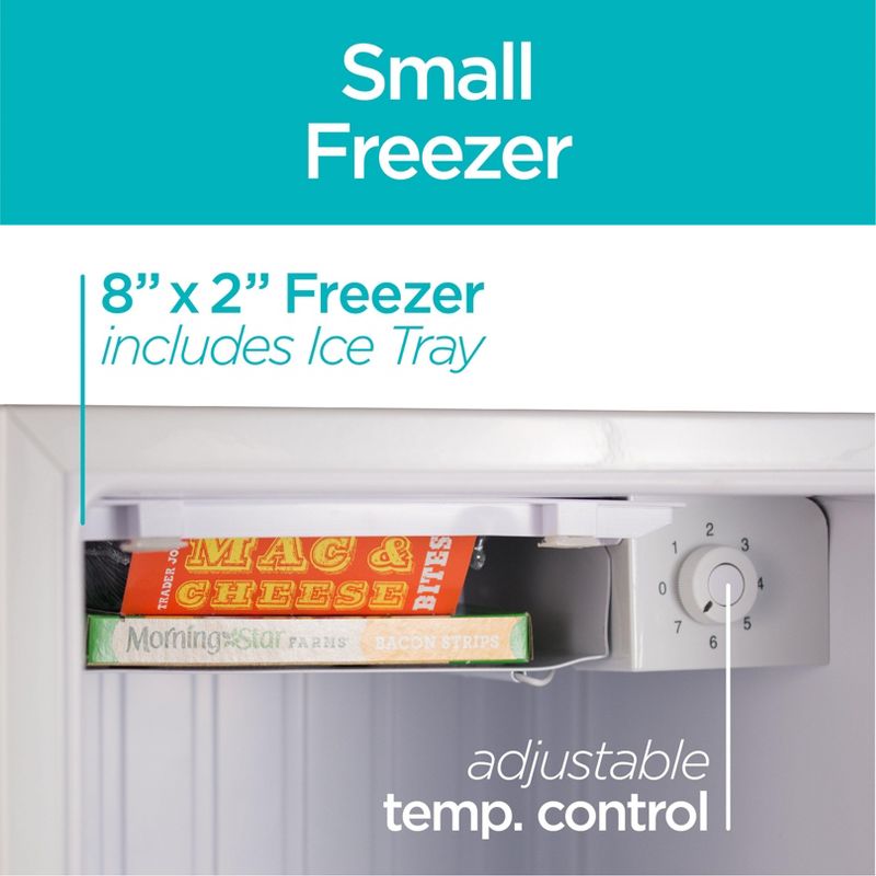 BLACK+DECKER Compact Refrigerator 1.7 Cu. Ft. with Door Storage, White, 6 of 9