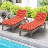 Costway 2 PCS 73" Lounge Chaise Cushion Padded Recliner Cushion Indoor Outdoor Black/Dark Orange/Gray/Orange/Brown/Beige - 2 of 4