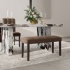 Roundhill Furniture Strata Velvet Upholstered Dining Bench, Chocolate - 2 of 4
