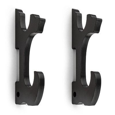 LunaLulinlk Sword Wall Mount 2-Tier Hook Katana Holder Adjustable Display Hanger Hooks and Hangers Black