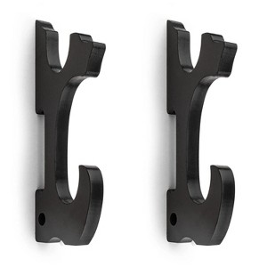 LunaLulinlk Sword Wall Mount 2-Tier Hook Katana Holder Adjustable Display Hanger Hooks and Hangers Black - 1 of 4