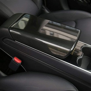 1 paint central armrest box cover, carbon fiber decorative stickers, car interior modification, suitable for most vehicles - 1 of 4