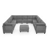 142" Chenille Upholstery U-Shaped Modular Sectional Sofa with 11 Storage Seats, 11-piece DIY Combinations Sofa - 4 of 4