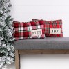 Transpac Fabric Plaid Lumbar Pillow Set of 2 Christmas Home Decorations - 2 of 2