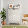 TiramisuBest 31.5" Retro White Shoe Cabinet with 2 Flip Drawers, Mid-Century Freestanding Storage for Hallway & Entryway - 3 of 4