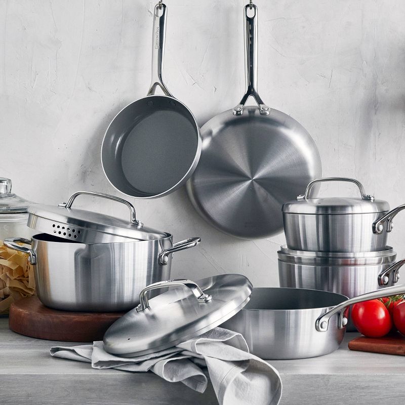 GreenPan GP5 Stainless Steel 5-PLY Healthy Ceramic Nonstick 13pc Cookware Set PFAS-Free, 3 of 14