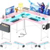 Aheaplus L Shaped Computer Desk with USP Port and Power Outlet - 2 of 4