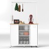 Gulches Kitchen Island with Folding Breakfast Bar - Storage Cabinet, Drawers, Hooks, Solid Wood Waterproof Top, White - 2 of 4