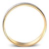 Pompeii3 7mm Mens 10k White and Yellow Gold Two Tone Brushed Flat Edge Wedding Band - 3 of 4