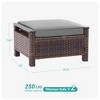 Sonkuki 2-Piece Ottomans with Solution-Dyed Fabric Cushion, All-Weather Wicker Ottomans, Ideal for Patio - 3 of 4
