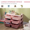 Vynxaria 3-Tier Kids Storage Unit - 6 Drawer Chest Toy Organizer with Plastic Bins for Bedroom, Nursery, and Living Room in Pink - 3 of 4