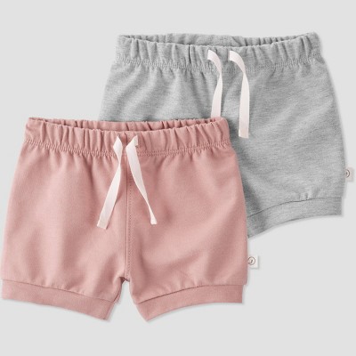 Image of Little Planet by Carter's Organic Baby 2pk Bubble Shorts - Gray/Brown 3M