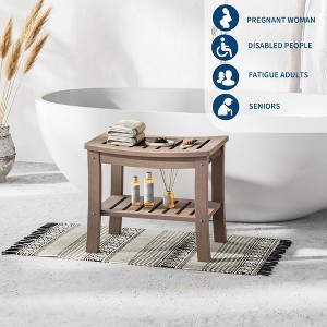 Non-Slip Shower Bench with Storage Shelf | Waterproof Shower Seat for Inside Shower & Bathtub - Easy Install Support Stool - 1 of 4