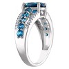 Designs By Gioelli Sterling Silver London Blue Topaz And .16 cttw Diamond Ring - 2 of 3