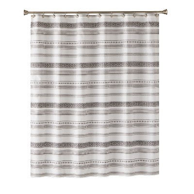 Geo Stripe Shower Curtain Gray - Saturday Knight Ltd.