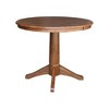 Ely Round Top Pedestal Distressed Oak - International Concepts - image 2 of 4