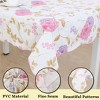 PiccoCasa Square Vinyl Water Oil Resistant Pink Purple Flower Printed Tablecloths 60" x 60" 1 Pc - 2 of 3