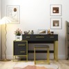 SKRAN Makeup Vanity Set with Mirror, Dresser Table with Nightstand, 4 Drawers - MDF, Ideal for Bedroom and Beauty Essentials Organization - 2 of 4