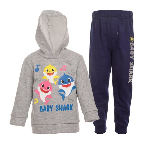 Pinkfong Baby Shark Toddler Boys Hoodie & Pants Heather Gray 2t : Target