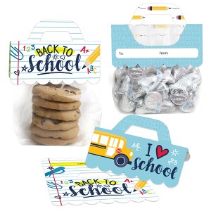 Big Dot of Happiness Back to School - DIY First Day of School Classroom Clear Goodie Favor Bag Labels - Candy Bags with Toppers - Set of 24 - 1 of 4