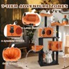 Gulches Orange Black 61 inch Halloween Cat Tree Large Cats Double Condo Hammock Perch Sisal Posts Anti Tip MDF Tower Furniture - 4 of 4