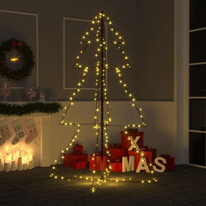 Christmas Cone Tree Warm white, Black Metal Medium - 1 of 4