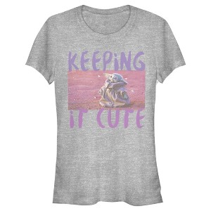 Juniors Womens Star Wars The Mandalorian The Child Keeping It Cute T-Shirt - 1 of 3