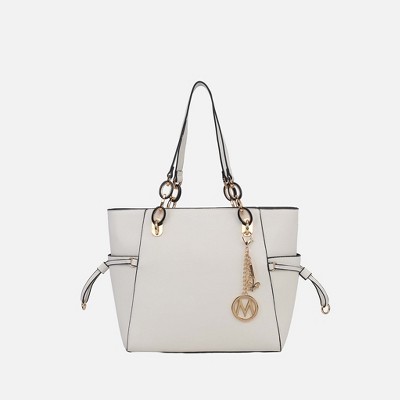 MKF Collection Large Structured Tote Bag with Wallet Acrylic Link Handles, Yale | MKF Collection by Mia K - White — фото 2