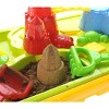 JuzToys 23" Sandbox Table Castle for Kids – 2-in-1 Water and Sand Beach Table Toy Set with Sand Shovel, Rake, Watering Can, Sailboat - 2 of 4