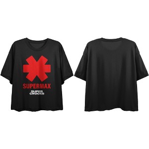Super Crooks Supermax Symbol Women's Black Crop Top - 1 of 2