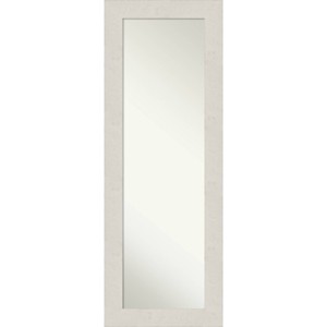 20" x 54" Non-Beveled Rustic Plank White Full Length on The Door Mirror - Amanti Art: Includes Hanging Hardware - 1 of 4