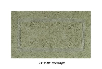 Luxurious Sage Cotton Tufted Reversible Bath Rug Set