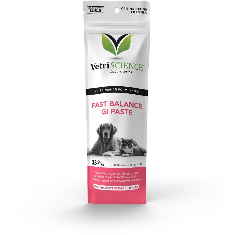 VetriScience Fast Balance G.I. Paste, Fast Acting Gastro Intestinal Support for Dogs & Cats, 35-cc Tube, 1 of 4