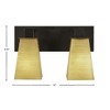 Toltec Lighting Apollo 2 - Light Vanity in  Dark Granite with 5" Square Cayenne Linen Shade - 2 of 2