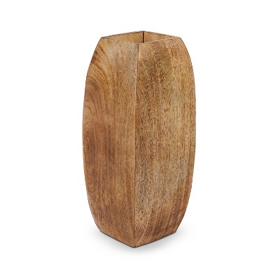 Mela Artisans Manas Mangowood Vase in  Medium Burnt