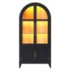 Fredees 74.8" Tall Arched Display Cabinet, 3-Tier Curio Cabinet with LED Lights & Motion Sensor, Suitable for Collectibles, Toys & Books - 4 of 4
