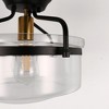 DORESshop 12 in. 1-Light Black Industrial Drum Semi Flush Mount Ceiling Light with Clear Glass Shade for Hallway Porch - 4 of 4