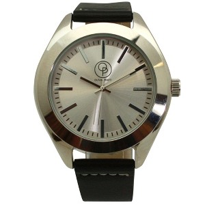 Olivia Pratt Minimalist Faux Leather Band Men Watch - 1 of 4