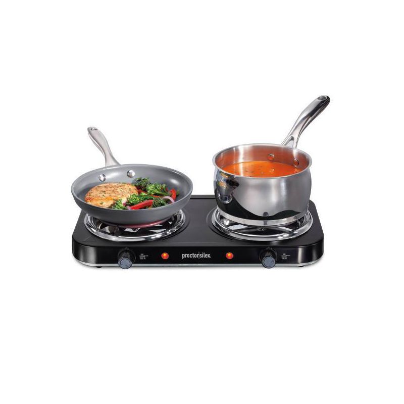 Proctor Silex Electric Double Burner Cooktop - 34115, 2 of 6