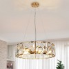 LNC Ethel 6-Lights 23.6" Modern Luxury Crystal Drum Chandelier for Dining Room, Gold/Black - 2 of 4