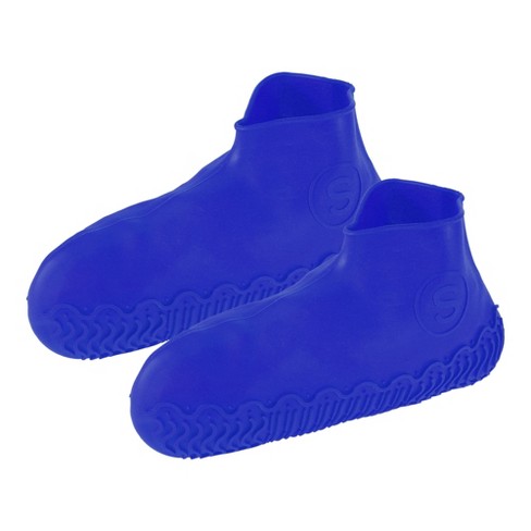 Unique Bargains Unisex Silicone Shoes Covers Rain Boots Reusable Rain Shoe  Covers Non-Slip 1 Pair Dark Blue S