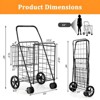SKONYON Folding Shopping Cart with Swivel Wheels 110 lbs Weight Capacity - 3 of 4