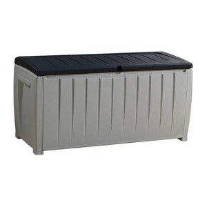 Keter 90 gal Novel Resin Deck Box Gray: Weatherproof Outdoor Storage, Lockable Lid - 1 of 4