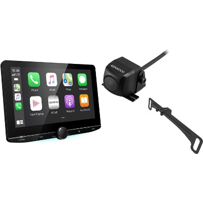 Kenwood DMX1057XR 10.1" Floating Panel Digital MultiMedia Receiver with CMOS-230LP Rearview Camera with License Plate Mounting Hardware
