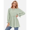 EXLURA Womens Long Sleeve Blouses Swiss Dot Babydoll Loose Fit Maternity Top 2025 Spring Fall Tunic Shirts Dressy Casual Tops White - 3 of 4