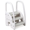 Toddler 3 Step Stool, Plastic Children Learning Helper Stool with Side Handles, Kids Standing Tower with Non-Slip Pads, Toilet Potty Training - 2 of 4
