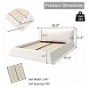 FURNIinspire Beds King Size Bed Frame Modern Upholstered Platform Bed with Velvet  Headboard, Bedroom Furniture, White, 97.3"*92.9"*41.8" - 3 of 4
